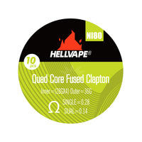Hellvape Quad Core Fused Clapton Ni80 0.28Ohm Coils (10Pk) Prebuilt Coil