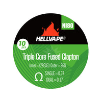 Hellvape Triple Core Fused Clapton Ni80 0.37Ohm Coil (10Pk) Prebuilt
