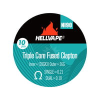 Hellvape Triple Core Fused Clapton Ni90 0.21Ohm Coil (10Pk) Prebuilt